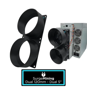 Dual 120mm to Dual 5 Inch Fan Duct Intake Exhaust Silencer ASIC Crypto Miner - Picture 1 of 2