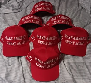 Rot & weiß offizielle Trump 45-47 Make America Great Again 2024 MAGA Mütze HERGESTELLT IN DEN USA - Bild 1 von 7