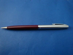 Vintage Sheaffer White Dot Burgundy Brushed Aluminum Mechanical Pencil USA Works - Picture 1 of 3
