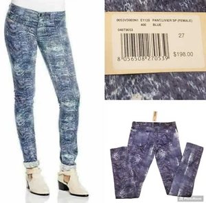 Diesel $198 Womens Blue Stonewash Livier Sp Super Slim Jeggings Jeans Size 4(27) - Picture 1 of 12