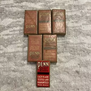 Vintage Lot of 5 Packs 30 Penn Double Bevel Blades NOS 216 Razor Blades -- 7863 - Picture 1 of 6