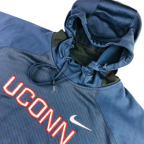 UConn Huskies Men's Nike Therma-Fit Soft Shell Hoodie Jacket Navy Blue • Large Cover