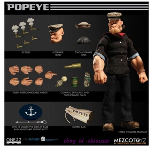 Figura de acción Mezco Toyz 1/12 Popeye Popeye modelo de juguete en stock - Imagen 1 de 14