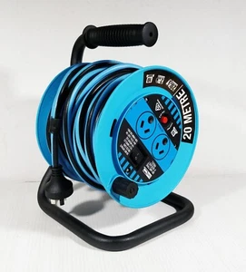 Workshop 20 Metre Cable Extension Cord Reel with 2 Outlets Powerboard on Stand - Picture 1 of 1