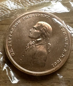 Thomas Jefferson Peace and Friendship 1801 Bronze Medal in Presidential Series - Picture 1 of 10