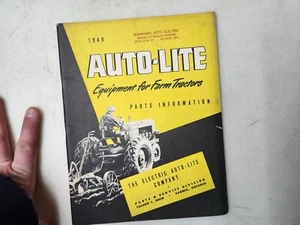 Vintage 1949 Auto Lite Farm Tractor Parts Info Book - Picture 1 of 9