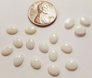 1 VINTAGE GENUINE FIRE OPAL NATURAL 7x5mm. OVAL .50 CTW GEMSTONE CABOCHON E600 - Picture 1 of 3