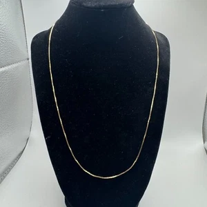Massive 14k Gold Box Kette Halskette / 2,69 Gramm / 21" lang / 1mm breit / gemarkt 14 - Bild 1 von 10