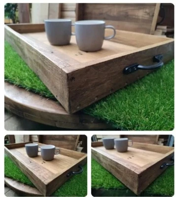 Rustic Reclaimed Wood Ottoman Tray/Farmhouse Tray / Serving Tray- Handmade  - Image 1 of 4