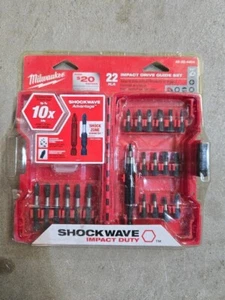 MILWAUKEE SHOCKWAVE MAGNETIC BIT HOLDER 22PC MPACT DRIVE GUIDE SET CARRYING CASE - Picture 1 of 2