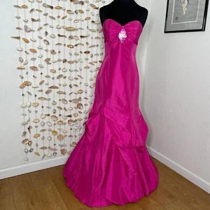 Jessica McClintock Gunne Sax Formal Dress Gown Strapless Size 5 Pink Jeweled - Picture 1 of 11