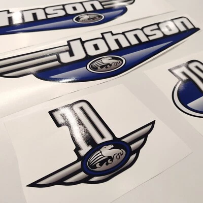 Johnson 70 (1992-2000) Outborda Blue Decal Sticker Set Adesivo Sticker Foto 1 de 4