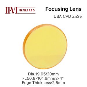 CO2 Laser II-VI ZnSe Focus Lens Dia.20mm FL:50.8mm for CO2 Cutting Machine