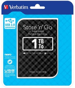 Verbatim 1TB 2.5' USB 3.0 Black Store'n'Go HDD Grid Design, Ultra Portable, High - Picture 1 of 1