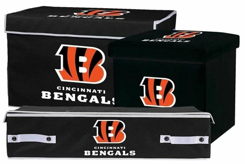 Cincinnati Bengals NFL Collapsible Footlocker, Ottoman & Under the Bed Bin Cover
