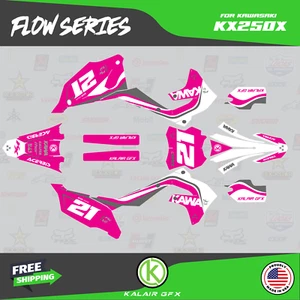 Graphics Decal Kit for Kawasaki KX250X 2021 2022 2023 2024 Flow - Pink - Imagen 1 de 6