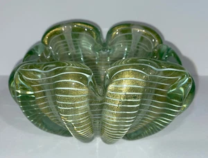 ERCOLE BAROVIER TOSO GLASS BOWL SCULPTURE ASHTRAY GOLD VINTAGE MURANO ITALY MCM - Picture 1 of 12