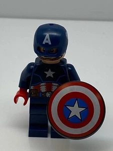Lego Super Heroes Captain America - Dark Blue Suit Minifigure With Shield  - Picture 1 of 2