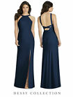 Dessy Collection Cutaway Shoulder Crepe Column Gown Size:12