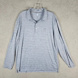 Johnnie-O Polo Shirt Men's XL Blue Heather Featherweight Long Sleeve Performance - Picture 1 of 9