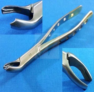 GOLD HANDLE AUTOCLAVABLE LOWER MOLAR DENTAL EXTRACTION EXTRACTING FORCEPS #17 - Picture 1 of 10