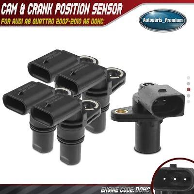 4x Árbol de levas y 1x Sensor de posición del cigüeñal para Audi A8 Quattro 07-10 A6 DOHC Foto 1 de 4