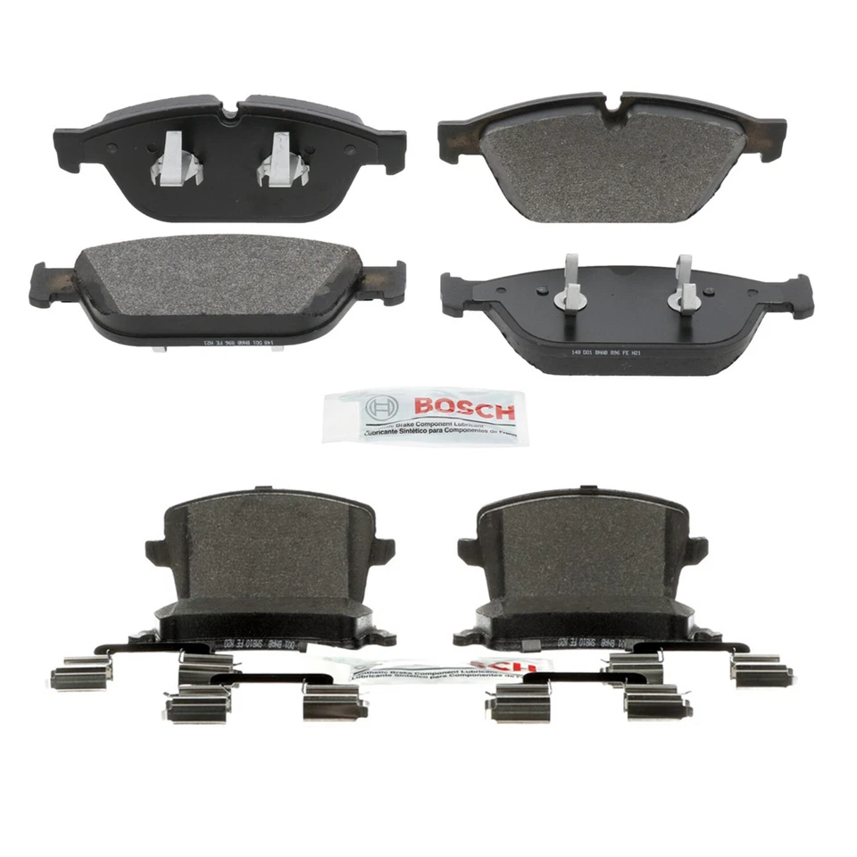 Kit de pastillas de freno de disco semimétricas delanteras y traseras Bosch azul para Audi SQ5 2016-2017 Foto 1 de 1