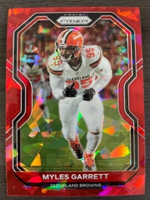 2020 Panini Prizm Myles Garrett #62 Red Cracked Ice Prizm - Image 1 of 2