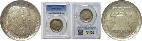 1926 50C Sesquicentennial Silver Commemorative Half Dollar PCGS AU-58 Cover