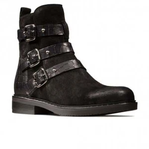 Clarks Jenna Biker Women's Suede Ankle Boot Size UK 5 1/2D - Picture 1 of 5