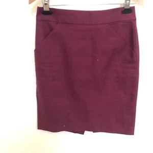 J CREW Damen Nr. 2 Bleistiftrock Gr. 2 burgunderrot Taschen - Bild 1 von 13