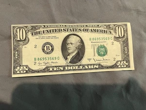 10$ Bill 1977A Serial Number 86953569 Barely Circulated - Picture 1 of 2