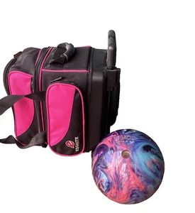 Columbia 300 Purple Blue Marble Pink 10lb C300 USA w Bowling Bag - Picture 1 of 7