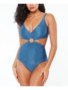 BAR III Women's Blue Removable Cups Ring Monokini One Piece Swimsuit XS - Picture 1 of 3