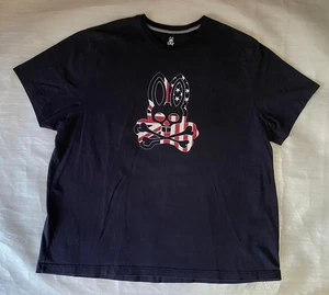 Camiseta Psycho Bunny de Robert Godley Bandera Gráfica Conejito Azul Marino Talla 3XL - Imagen 1 de 13