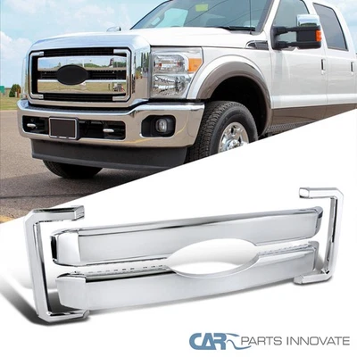 Hood Grille Fits 2011-2016 Ford F250 F350 SuperDuty Front Overlay Chrome Cover Foto 1 de 4