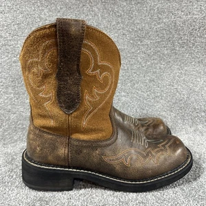 Ariat Fatbaby Damen Leder Stiefel 9B Western Style 10015360 Braun Runde Spitze - Bild 1 von 10