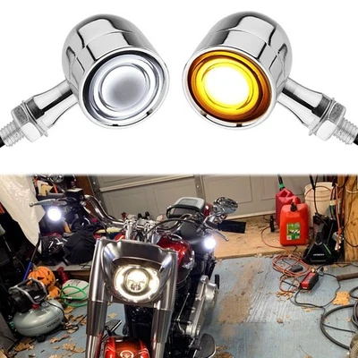 Luces de señalización de giro para motocicleta Harley Davidson Fatboy Softail Dyna Sportster Foto 1 de 4