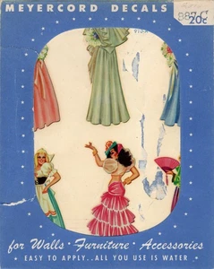 Vintage Meyercord Decal 910-A beautiful fancy women - Picture 1 of 3