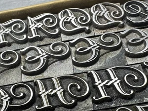 M318C Metal Letterpress Type - BB&S Clearcut Shaded Caps No FPXZ 30 pt - 57 x - Picture 1 of 11