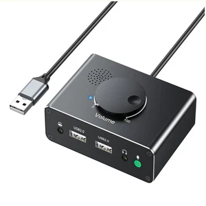USB External Sound Card 3 Ports USB 2.0 to 3.5mm Sound Card with Volume3617 - Photo 1/10