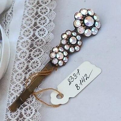 Horquilla Michal Negrin delicada aurora boreal flores y cristales de Swarovski regalo Foto 1 de 4