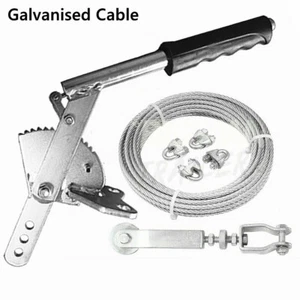 Trailer Mechanical Hand Brake Cable 8m Gal Rope Grips Adjuster Handle Lever SB - Picture 1 of 1