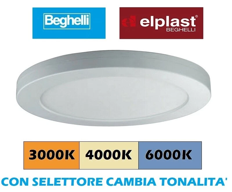 PLAFONIERA LED SOFFITTO 18W 3000-4000-6000K BEGHELLI 71062 - Immagine 1 di 1