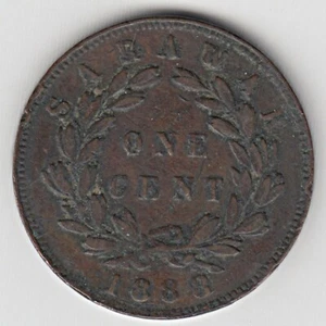 1888 Sarawak (British Malaysia)  1 Cent Foreign Coin KM# 6 - Picture 1 of 5