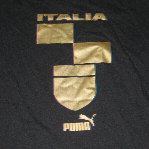 Puma Mens Italy Italia national Football/Soccer team Tee T-Shirt Gray Sz L,XL Cover