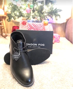 London Fog Collection Black Lace Up Comfort Chukka Boots With Memory Foam Sz 13 - Picture 1 of 12