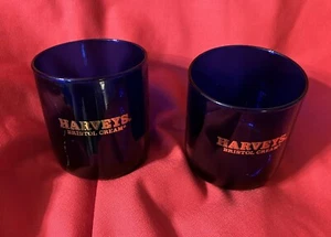 Cobalt Blue Drinking Glasses, Harveys Bristol Cream Tumbler 3.5" Barware - EUC - Picture 1 of 2