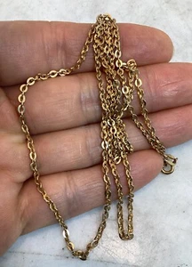Vintage 18K Gold Oval Cable Chain Necklace 23.5” Long 6.68 Grams - Picture 1 of 23