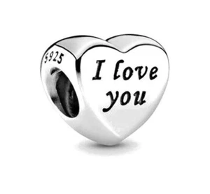 S925 I Love You Heart Bracelet Charm for Wife Mom Girlfriend Valentines Day - Picture 1 of 1